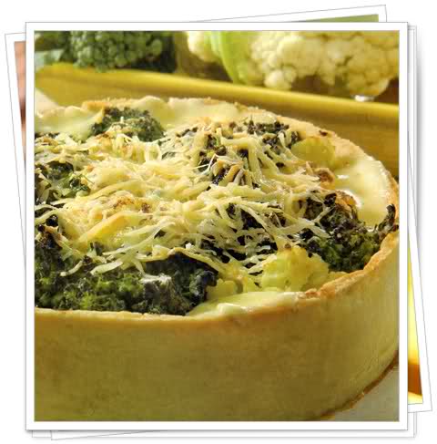 tarta de brócoli y coliflor